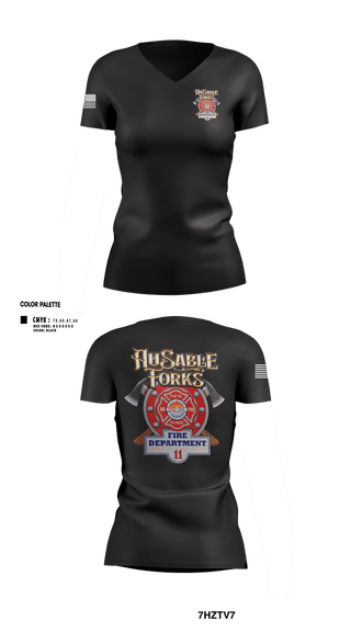 Womens Short Sleeve Vneck Shirt, Au Sable Forks, Fire Department, Teamtime, Team time, sublimation, custom sports apparel, team uniforms, spirit wear, spiritwear, sports uniforms, custom shirts, team store, custom team store, fundraiser sports, apparel fundraiser