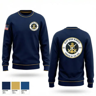 Crew Neck Sweatshirt, Clay High NJROTC, Navy, Teamtime, Team time, sublimation, custom sports apparel, team uniforms, spirit wear, spiritwear, sports uniforms, custom shirts, team store, custom team store, fundraiser sports, apparel fundraiser