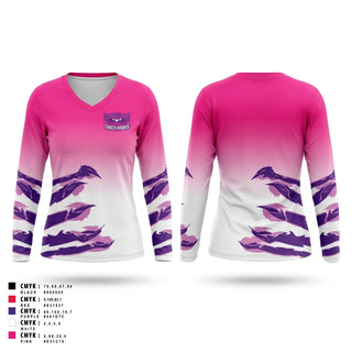 Womens Long Sleeve Vneck Shirt, Carolina Track Hawks, Track & Field, Teamtime, Team time, sublimation, custom sports apparel, team uniforms, spirit wear, spiritwear, sports uniforms, custom shirts, team store, custom team store, fundraiser sports, apparel fundraiser