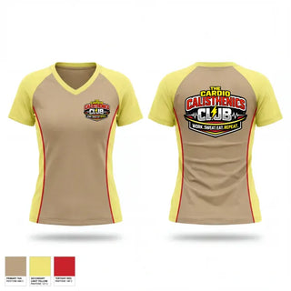 Womens Short Sleeve Vneck Shirt, The Cardio Calisthenics Club, E-Sports, Teamtime, Team time, sublimation, custom sports apparel, team uniforms, spirit wear, spiritwear, sports uniforms, custom shirts, team store, custom team store, fundraiser sports, apparel fundraiser