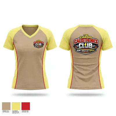 The Cardio Calisthenics Club 25531095 Women's Short Sleeve V-neck Shirt - 2