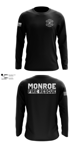 Long Sleeve Performance Shirt, Monroe Fire Rescue, Fire Department, Teamtime, Team time, sublimation, custom sports apparel, team uniforms, spirit wear, spiritwear, sports uniforms, custom shirts, team store, custom team store, fundraiser sports, apparel fundraiser
