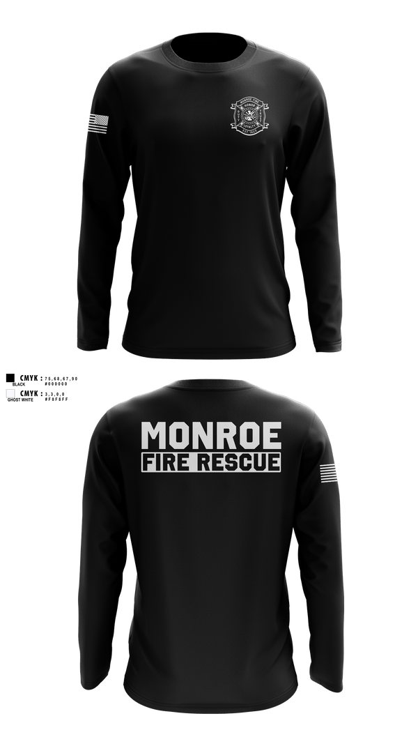 Long Sleeve Performance Shirt, Monroe Fire Rescue, Fire Department, Teamtime, Team time, sublimation, custom sports apparel, team uniforms, spirit wear, spiritwear, sports uniforms, custom shirts, team store, custom team store, fundraiser sports, apparel fundraiser