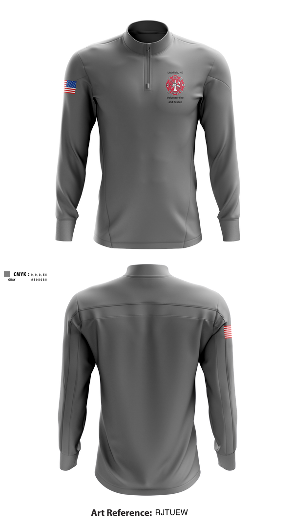 Quarter Zip Jacket, Litchfield Volunteer Fire Department, Fire Department, Teamtime, Team time, sublimation, custom sports apparel, team uniforms, spirit wear, spiritwear, sports uniforms, custom shirts, team store, custom team store, fundraiser sports, apparel fundraiser