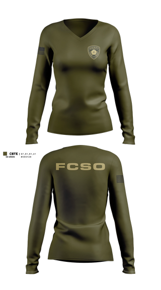 Womens Long Sleeve Vneck Shirt, Fannin County Sheriff's Office, Police, Teamtime, Team time, sublimation, custom sports apparel, team uniforms, spirit wear, spiritwear, sports uniforms, custom shirts, team store, custom team store, fundraiser sports, apparel fundraiser