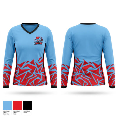 NORTHERN SWISH Women's Long Sleeve V-neck Shirt - 1