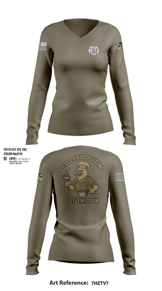 Womens Long Sleeve Vneck Shirt, 1-320th, , Teamtime, Team time, sublimation, custom sports apparel, team uniforms, spirit wear, spiritwear, sports uniforms, custom shirts, team store, custom team store, fundraiser sports, apparel fundraiser
