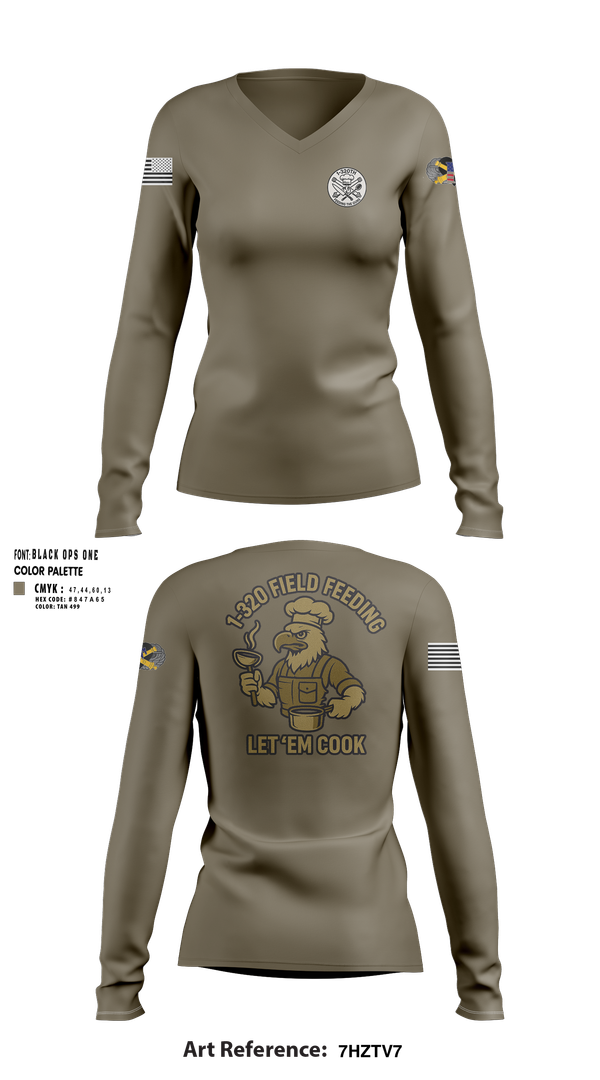 Womens Long Sleeve Vneck Shirt, 1-320th, , Teamtime, Team time, sublimation, custom sports apparel, team uniforms, spirit wear, spiritwear, sports uniforms, custom shirts, team store, custom team store, fundraiser sports, apparel fundraiser