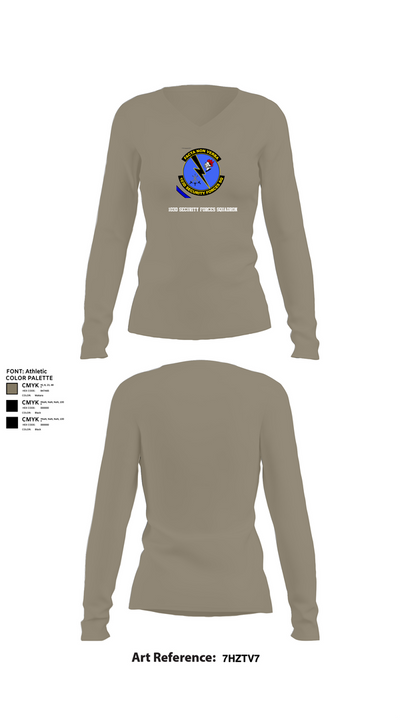 103d SECURITY FORCES SQUADRON 19845829 Women's Long Sleeve V-neck Shirt - 62