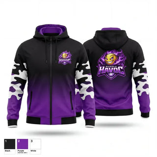 Windbreaker, Purple Havoc, Softball, Teamtime, Team time, sublimation, custom sports apparel, team uniforms, spirit wear, spiritwear, sports uniforms, custom shirts, team store, custom team store, fundraiser sports, apparel fundraiser