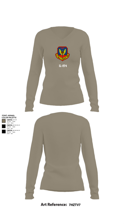 IL-274 48789751 Women's Long Sleeve V-neck Shirt - 62