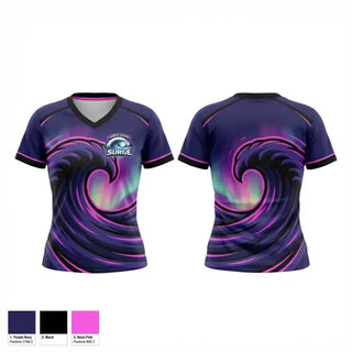Womens Short Sleeve Vneck Shirt, North Shore Surge, Rugby, Teamtime, Team time, sublimation, custom sports apparel, team uniforms, spirit wear, spiritwear, sports uniforms, custom shirts, team store, custom team store, fundraiser sports, apparel fundraiser