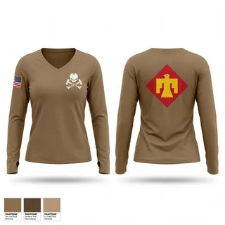 Womens Long Sleeve Vneck Shirt, Bravo 179, Army, Teamtime, Team time, sublimation, custom sports apparel, team uniforms, spirit wear, spiritwear, sports uniforms, custom shirts, team store, custom team store, fundraiser sports, apparel fundraiser