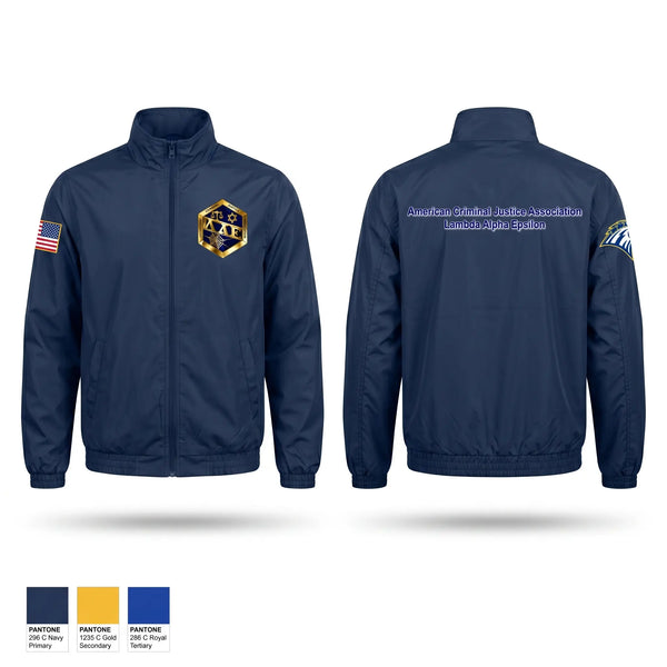 Windbreaker, American Criminal Justice Association, Police, Teamtime, Team time, sublimation, custom sports apparel, team uniforms, spirit wear, spiritwear, sports uniforms, custom shirts, team store, custom team store, fundraiser sports, apparel fundraiser
