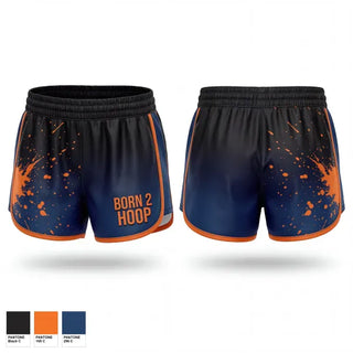 Womens Shorts, BORN 2 HOOP, Men's Basketball, Teamtime, Team time, sublimation, custom sports apparel, team uniforms, spirit wear, spiritwear, sports uniforms, custom shirts, team store, custom team store, fundraiser sports, apparel fundraiser