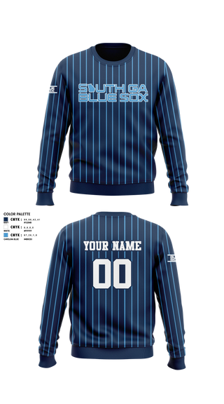 Crew Neck Sweatshirt, South GA Blue Sox, Baseball, Teamtime, Team time, sublimation, custom sports apparel, team uniforms, spirit wear, spiritwear, sports uniforms, custom shirts, team store, custom team store, fundraiser sports, apparel fundraiser