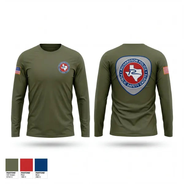 Long Sleeve Performance Shirt, Richardson Police Cadets, Police, Teamtime, Team time, sublimation, custom sports apparel, team uniforms, spirit wear, spiritwear, sports uniforms, custom shirts, team store, custom team store, fundraiser sports, apparel fundraiser