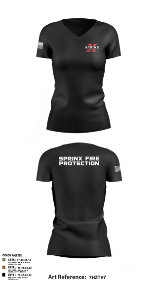 Womens Short Sleeve Vneck Shirt, SPRINX FIRE PROTECTION, , Teamtime, Team time, sublimation, custom sports apparel, team uniforms, spirit wear, spiritwear, sports uniforms, custom shirts, team store, custom team store, fundraiser sports, apparel fundraiser