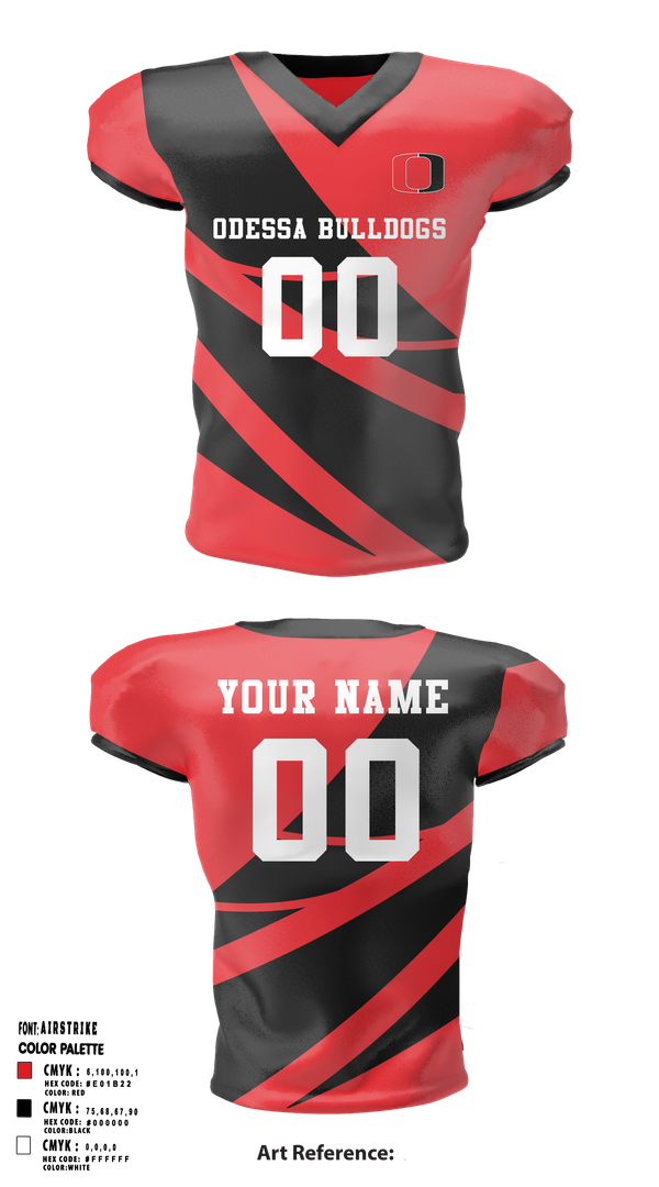 Football Jersey, Odessa R-VII Bulldogs Football, , Teamtime, Team time, sublimation, custom sports apparel, team uniforms, spirit wear, spiritwear, sports uniforms, custom shirts, team store, custom team store, fundraiser sports, apparel fundraiser