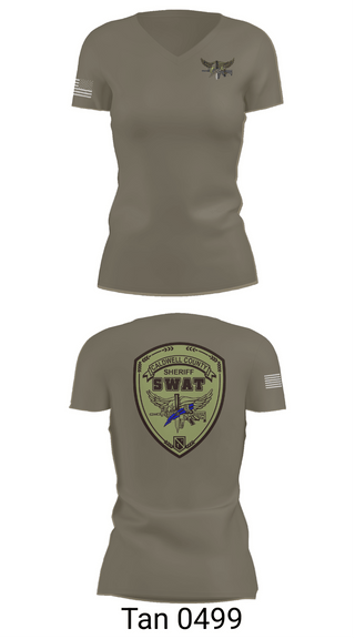 Womens Short Sleeve Vneck Shirt, Caldwell County SWAT, Police, Teamtime, Team time, sublimation, custom sports apparel, team uniforms, spirit wear, spiritwear, sports uniforms, custom shirts, team store, custom team store, fundraiser sports, apparel fundraiser