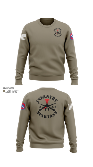 Crew Neck Sweatshirt, Alpha Company 1-138th Infantry Regiment, , Teamtime, Team time, sublimation, custom sports apparel, team uniforms, spirit wear, spiritwear, sports uniforms, custom shirts, team store, custom team store, fundraiser sports, apparel fundraiser