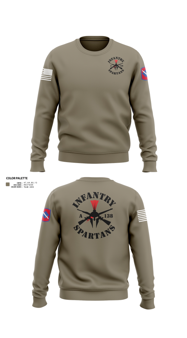 Crew Neck Sweatshirt, Alpha Company 1-138th Infantry Regiment, , Teamtime, Team time, sublimation, custom sports apparel, team uniforms, spirit wear, spiritwear, sports uniforms, custom shirts, team store, custom team store, fundraiser sports, apparel fundraiser