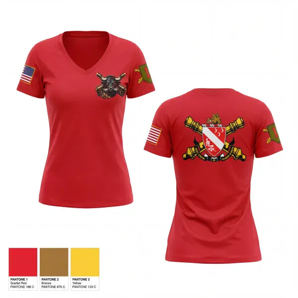 Womens Short Sleeve Vneck Shirt, Bravo battery 1-7FA, Army, Teamtime, Team time, sublimation, custom sports apparel, team uniforms, spirit wear, spiritwear, sports uniforms, custom shirts, team store, custom team store, fundraiser sports, apparel fundraiser