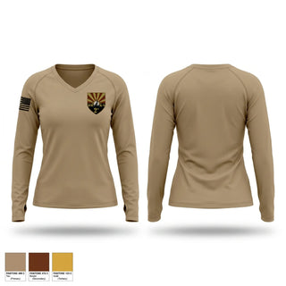Womens Long Sleeve Vneck Shirt, 355 MWD, Air Force, Teamtime, Team time, sublimation, custom sports apparel, team uniforms, spirit wear, spiritwear, sports uniforms, custom shirts, team store, custom team store, fundraiser sports, apparel fundraiser