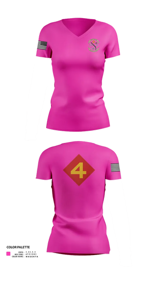Womens Short Sleeve Vneck Shirt, 14th Marine regiment 4th Marine corps division, , Teamtime, Team time, sublimation, custom sports apparel, team uniforms, spirit wear, spiritwear, sports uniforms, custom shirts, team store, custom team store, fundraiser sports, apparel fundraiser
