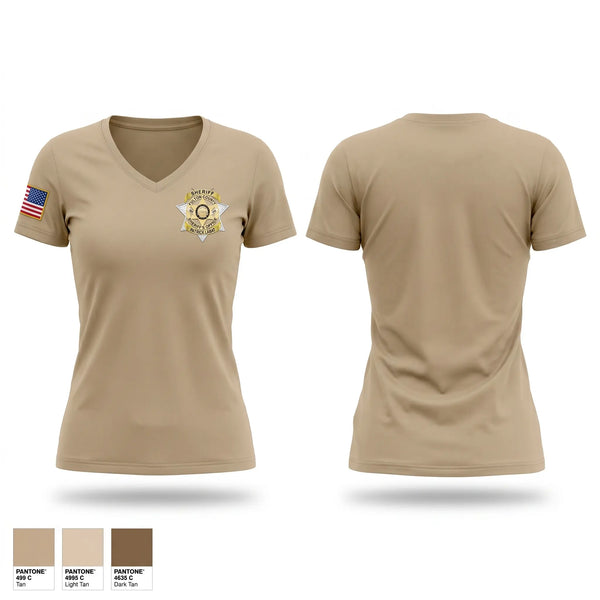 Womens Short Sleeve Vneck Shirt, FULTON COUNTY SHERIFF, Police, Teamtime, Team time, sublimation, custom sports apparel, team uniforms, spirit wear, spiritwear, sports uniforms, custom shirts, team store, custom team store, fundraiser sports, apparel fundraiser