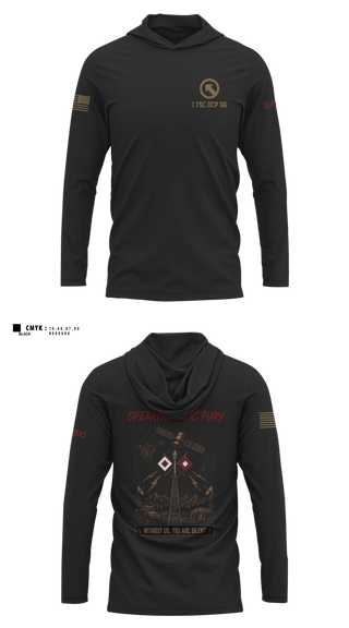 Long Sleeve Hooded Sun Shirt, 1 TSC OCP G6, Army, Teamtime, Team time, sublimation, custom sports apparel, team uniforms, spirit wear, spiritwear, sports uniforms, custom shirts, team store, custom team store, fundraiser sports, apparel fundraiser