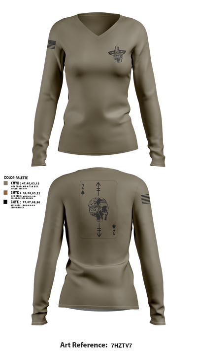 Savages 37324693 Women's Long Sleeve V-neck Shirt - 7
