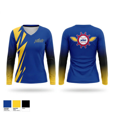 Pilots Women's Long Sleeve V-neck Shirt - 1