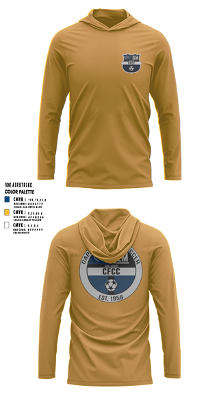 Long Sleeve Performance Shirt with hood, Cape Fear Community College Soccer, Men's Soccer, Teamtime, Team time, sublimation, custom sports apparel, team uniforms, spirit wear, spiritwear, sports uniforms, custom shirts, team store, custom team store, fundraiser sports, apparel fundraiser
