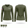 4th Squadron-9th Regiment 1st CAV Division Women's Long Sleeve V-neck Shirt - 1