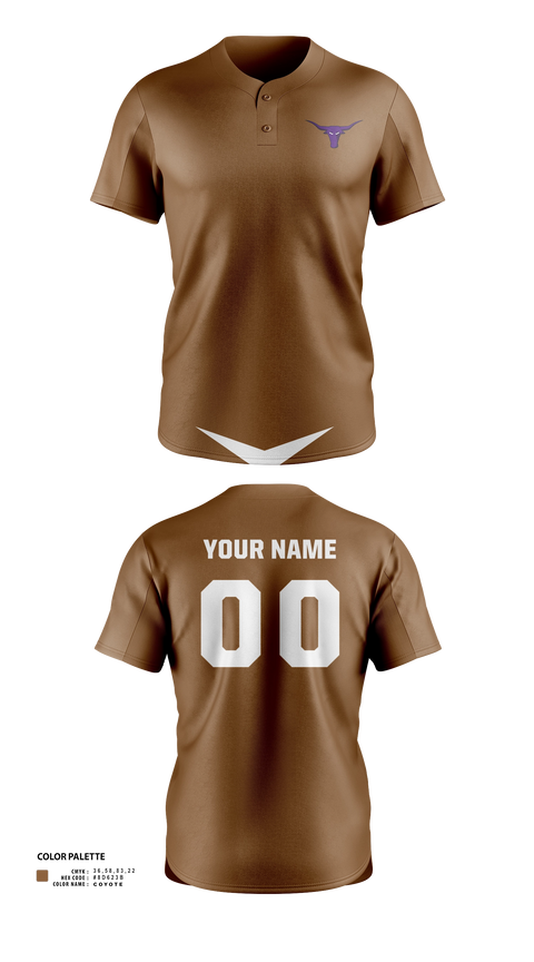 Two Button Softball Jersey, Longhorns, Softball, Teamtime, Team time, sublimation, custom sports apparel, team uniforms, spirit wear, spiritwear, sports uniforms, custom shirts, team store, custom team store, fundraiser sports, apparel fundraiser