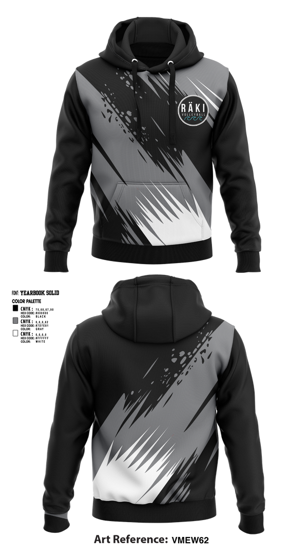 Hoodie, Raki Volleyball, Women's Volleyball, Teamtime, Team time, sublimation, custom sports apparel, team uniforms, spirit wear, spiritwear, sports uniforms, custom shirts, team store, custom team store, fundraiser sports, apparel fundraiser