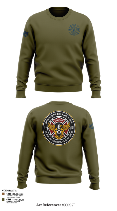 Sarasota County Fire Department 14494390 Crew Neck Sweatshirt - 11