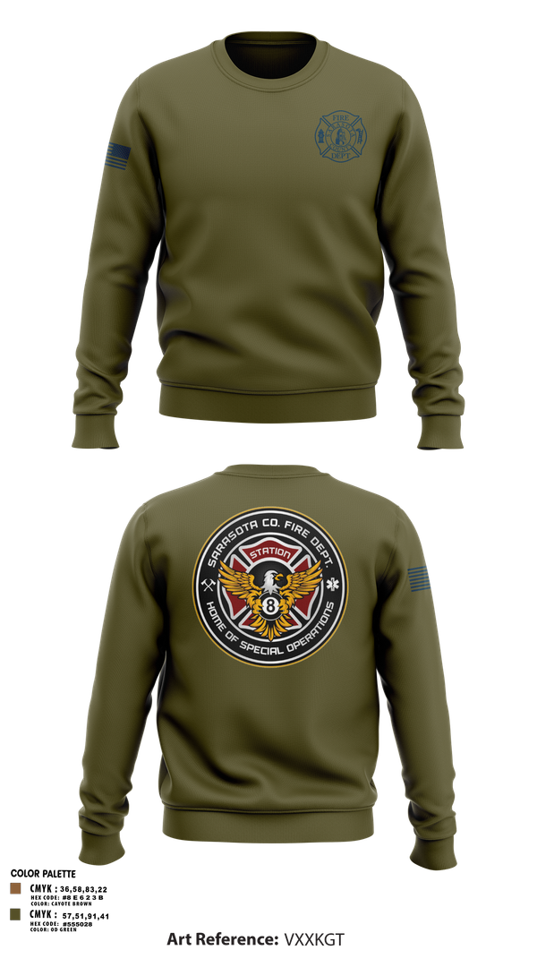 Crew Neck Sweatshirt, Sarasota County Fire Department, , Teamtime, Team time, sublimation, custom sports apparel, team uniforms, spirit wear, spiritwear, sports uniforms, custom shirts, team store, custom team store, fundraiser sports, apparel fundraiser