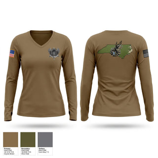 Womens Long Sleeve Vneck Shirt, 145 SFS, Air Force, Teamtime, Team time, sublimation, custom sports apparel, team uniforms, spirit wear, spiritwear, sports uniforms, custom shirts, team store, custom team store, fundraiser sports, apparel fundraiser