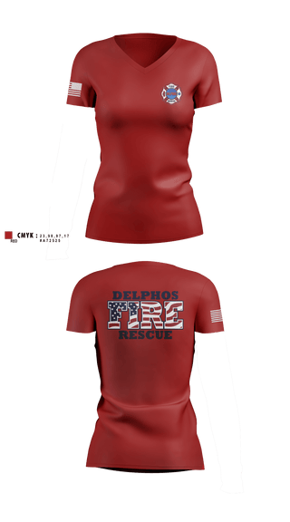 Womens Short Sleeve Vneck Shirt, Delphos, Fire Department, Teamtime, Team time, sublimation, custom sports apparel, team uniforms, spirit wear, spiritwear, sports uniforms, custom shirts, team store, custom team store, fundraiser sports, apparel fundraiser
