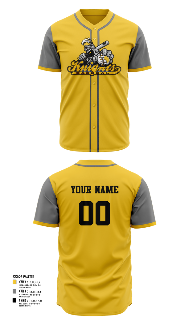 Full Button Baseball Jersey, Sheffield Knights, Baseball, Teamtime, Team time, sublimation, custom sports apparel, team uniforms, spirit wear, spiritwear, sports uniforms, custom shirts, team store, custom team store, fundraiser sports, apparel fundraiser
