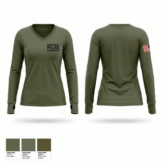 Womens Long Sleeve Vneck Shirt, Montreat Police Department, Police, Teamtime, Team time, sublimation, custom sports apparel, team uniforms, spirit wear, spiritwear, sports uniforms, custom shirts, team store, custom team store, fundraiser sports, apparel fundraiser