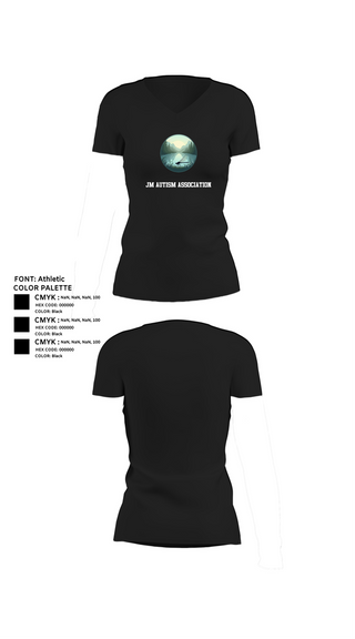 Womens Short Sleeve Vneck Shirt, JM Autism association, , Teamtime, Team time, sublimation, custom sports apparel, team uniforms, spirit wear, spiritwear, sports uniforms, custom shirts, team store, custom team store, fundraiser sports, apparel fundraiser