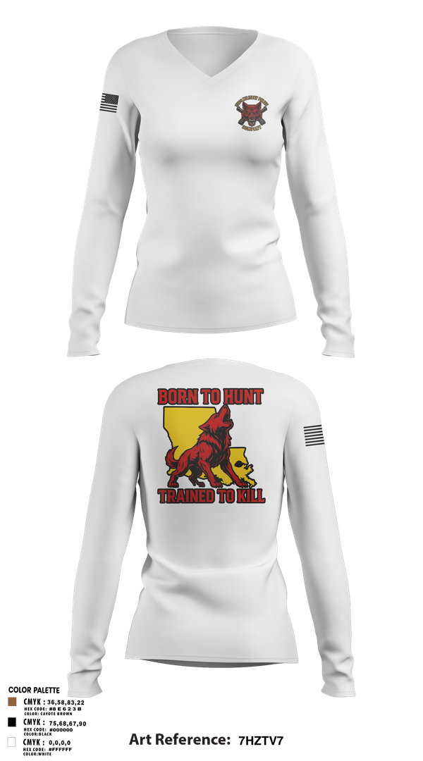 Womens Long Sleeve Vneck Shirt, 239th Military Police Company, , Teamtime, Team time, sublimation, custom sports apparel, team uniforms, spirit wear, spiritwear, sports uniforms, custom shirts, team store, custom team store, fundraiser sports, apparel fundraiser