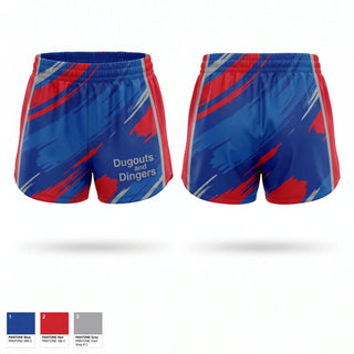 Womens Shorts, Dugouts and Dingers, Baseball, Teamtime, Team time, sublimation, custom sports apparel, team uniforms, spirit wear, spiritwear, sports uniforms, custom shirts, team store, custom team store, fundraiser sports, apparel fundraiser