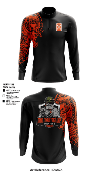 Quarter Zip Jacket, Bravo 307th ESBE, Army, Teamtime, Team time, sublimation, custom sports apparel, team uniforms, spirit wear, spiritwear, sports uniforms, custom shirts, team store, custom team store, fundraiser sports, apparel fundraiser