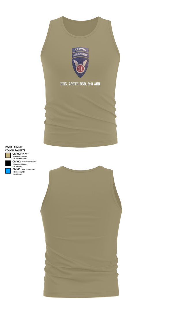 Tank Top, HHC, 725th BSB, 2/11 ABN, , Teamtime, Team time, sublimation, custom sports apparel, team uniforms, spirit wear, spiritwear, sports uniforms, custom shirts, team store, custom team store, fundraiser sports, apparel fundraiser