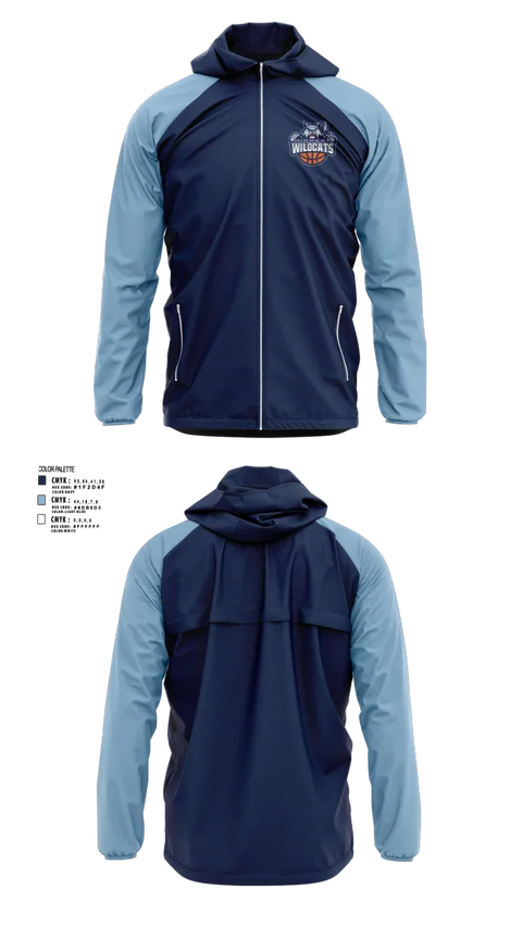 Windbreaker, Midwest Wildcats, Women's Basketball, Teamtime, Team time, sublimation, custom sports apparel, team uniforms, spirit wear, spiritwear, sports uniforms, custom shirts, team store, custom team store, fundraiser sports, apparel fundraiser