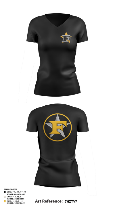Five Star Mafia Women's Short Sleeve V-neck Shirt - 12